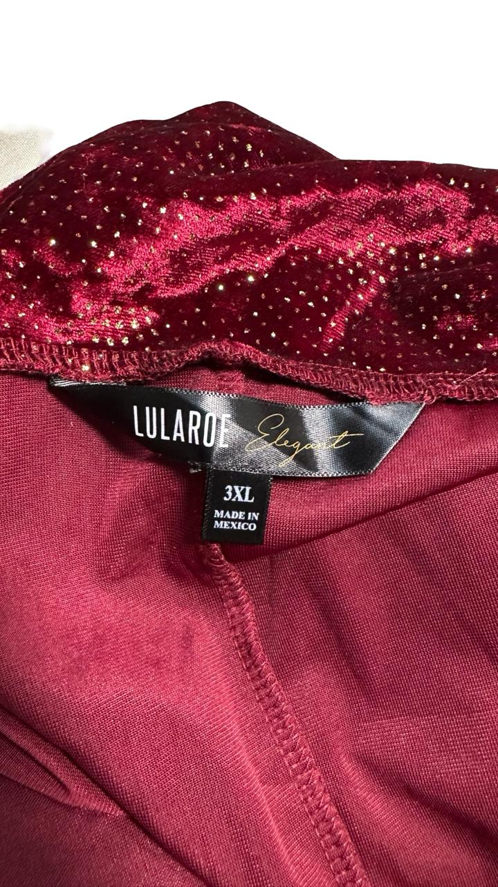 Lula Roe Velvet Ruched Slit Midi Skirt