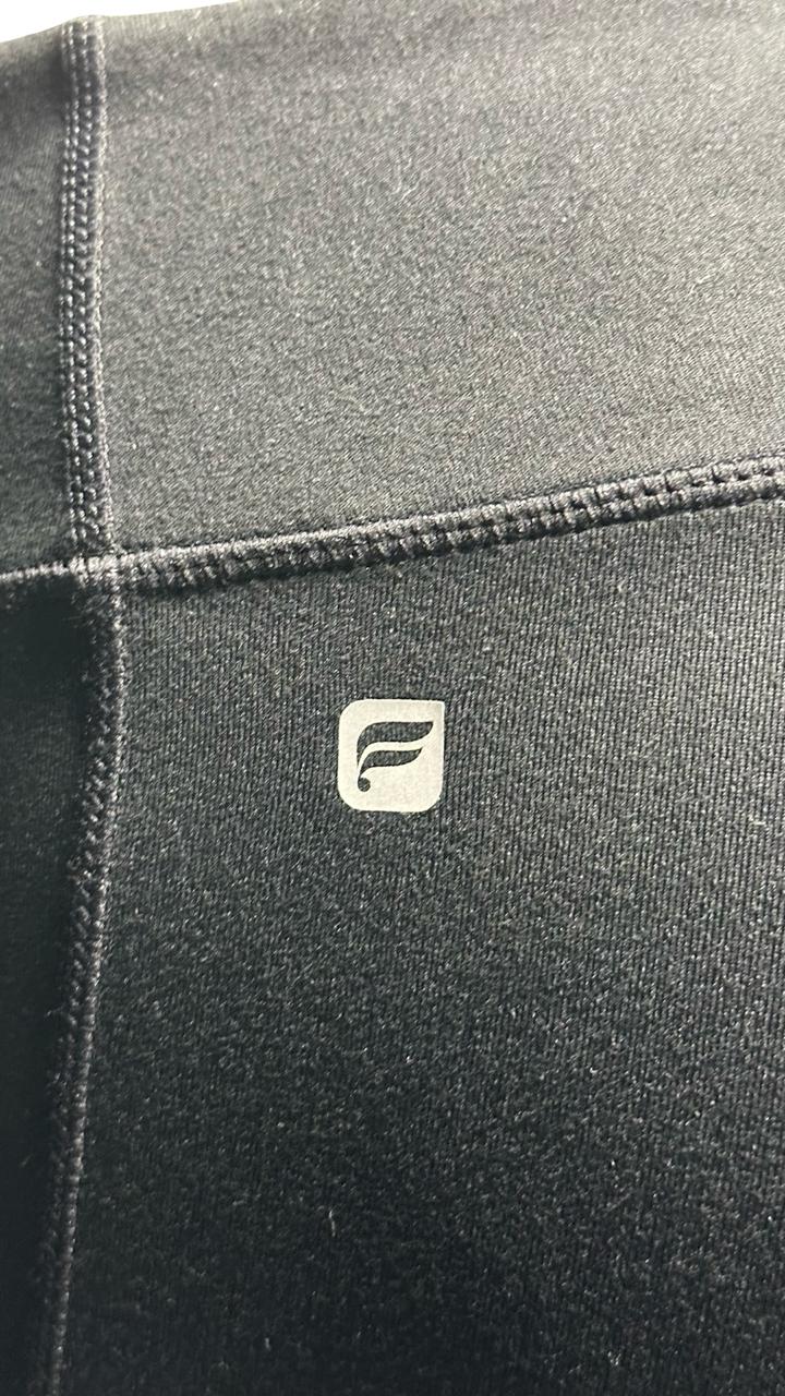 Fabletics Womens Mid Rise Powerhold Mesh Leggings Black Blue