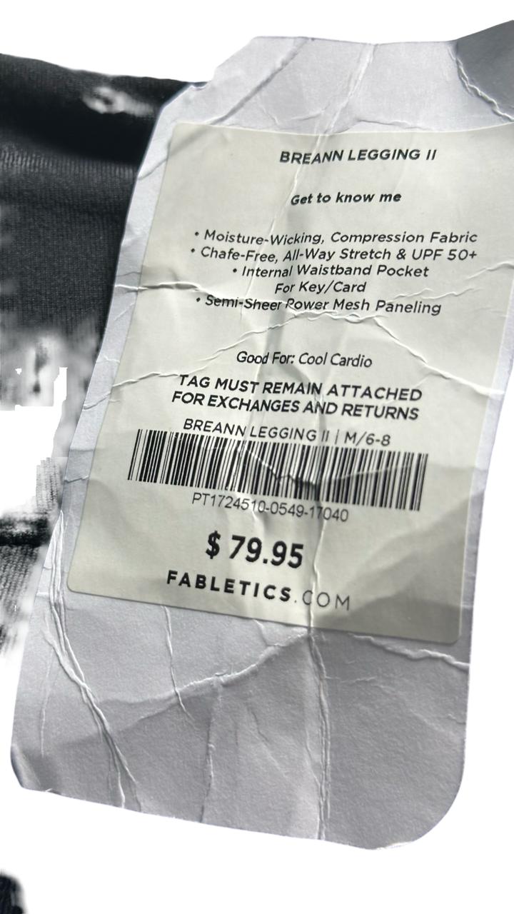 Fabletics Womens Mid Rise Powerhold Mesh Leggings Black Blue