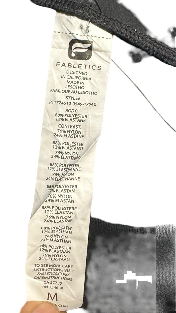 Fabletics Womens Mid Rise Powerhold Mesh Leggings Black Blue