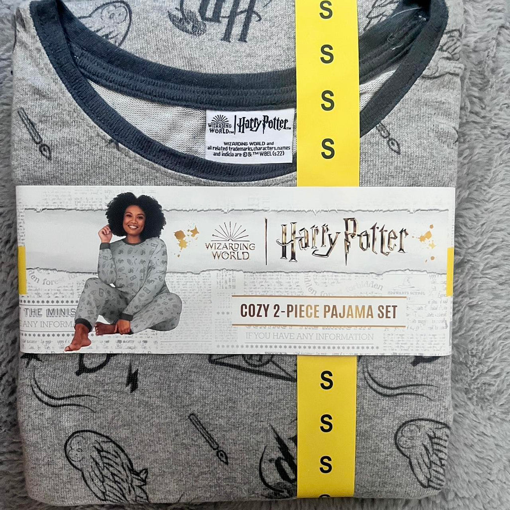 Harry Potter Ladies' 2 Piece Cozy PJ Lounge Pajama Set Gray