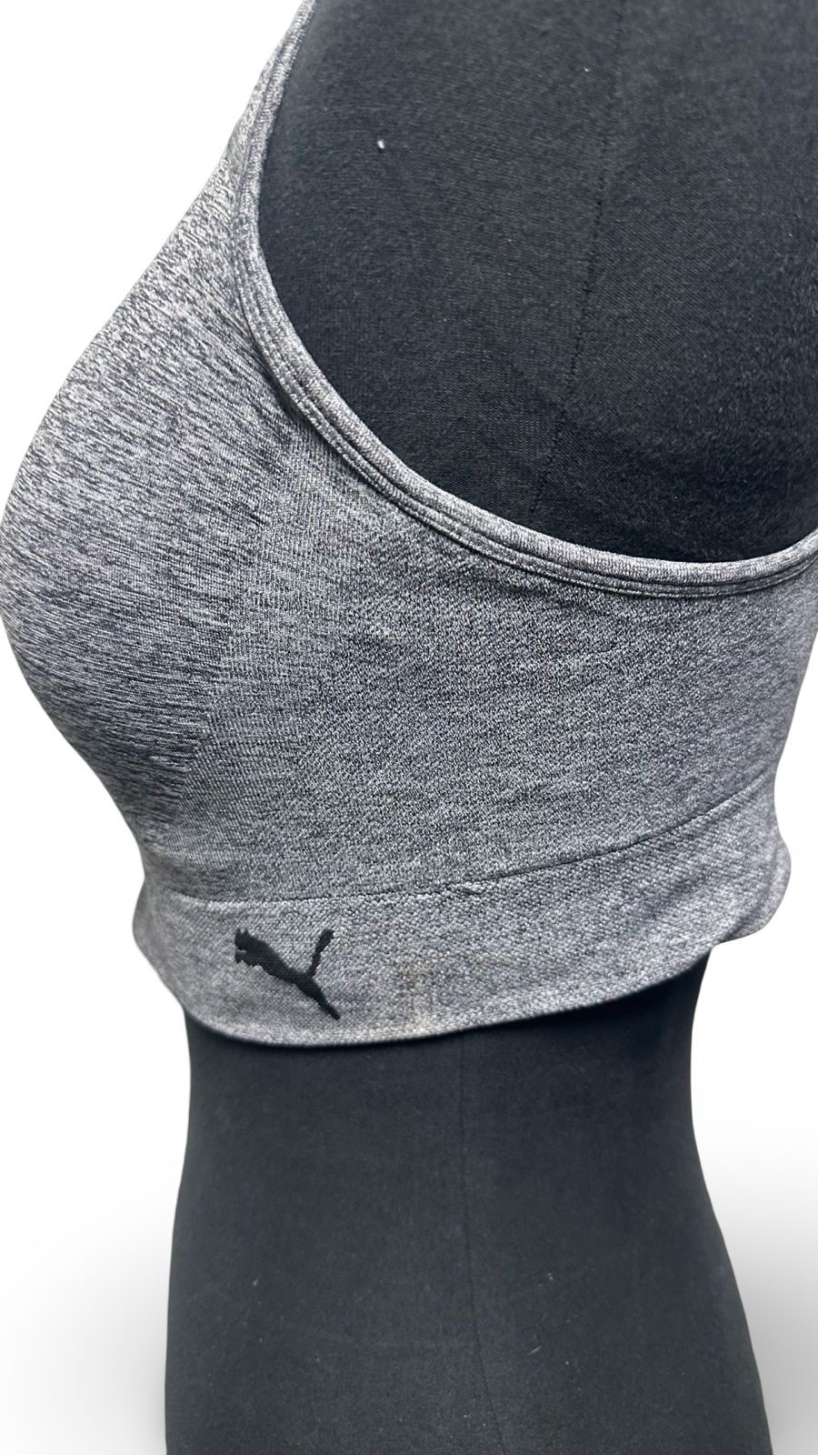 Puma Woman's Gray Sports Bra Size XL Pullover Workout Athletic Casual Logo