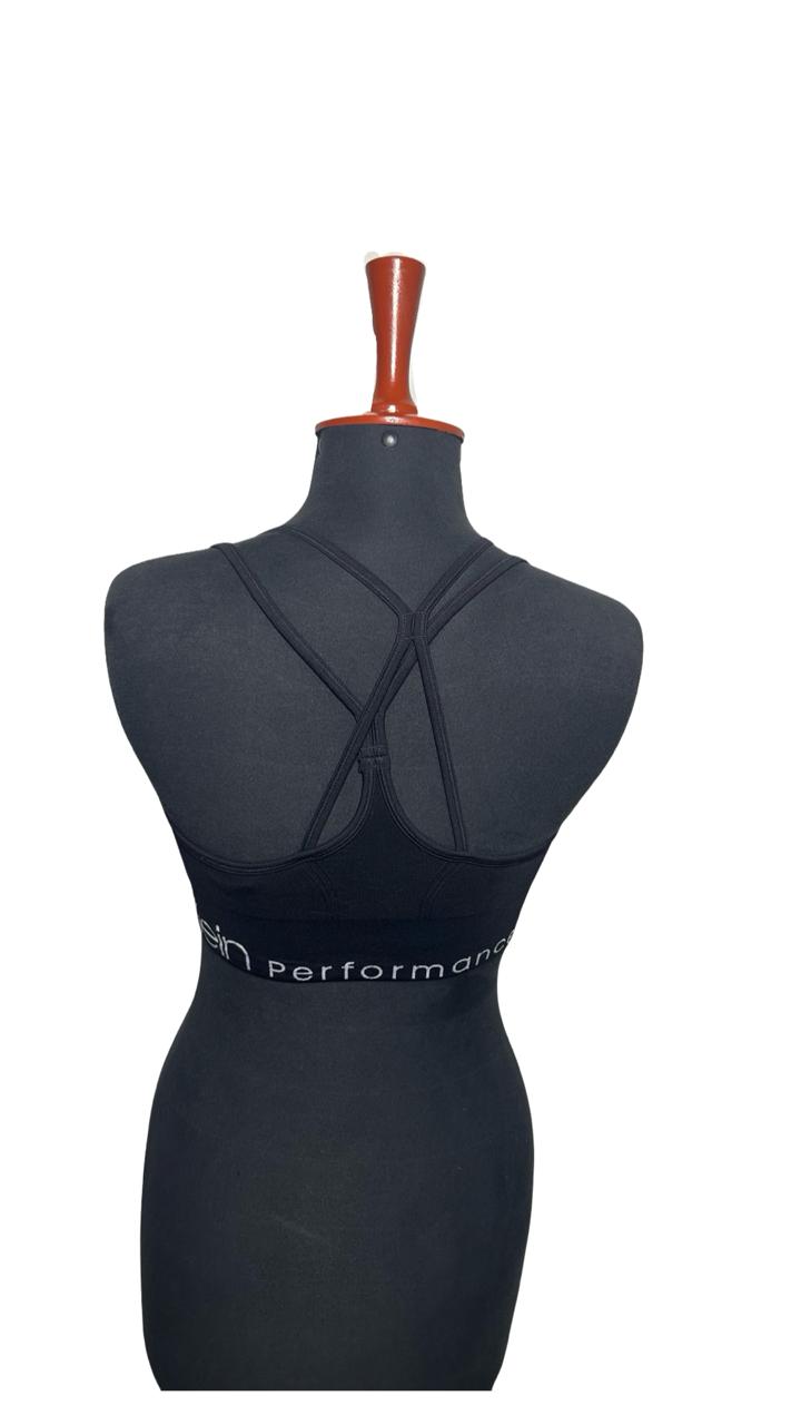 Women's Calvin Klein Performance Medium Impact Ribbed Longline Sports Bra