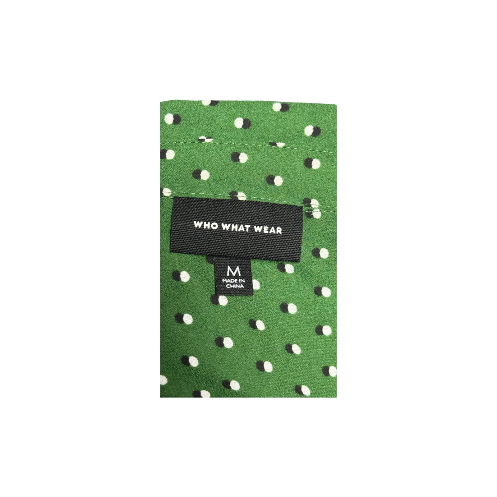 WHO WHAT WEAR Green Polka-Dot Button-Down Blouse