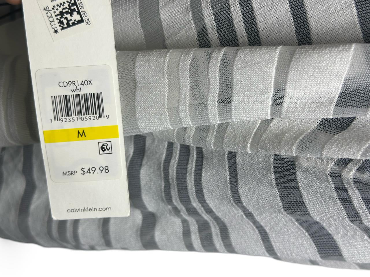 Calvin Klein Sheer Striped Cropped Cardigan Top
