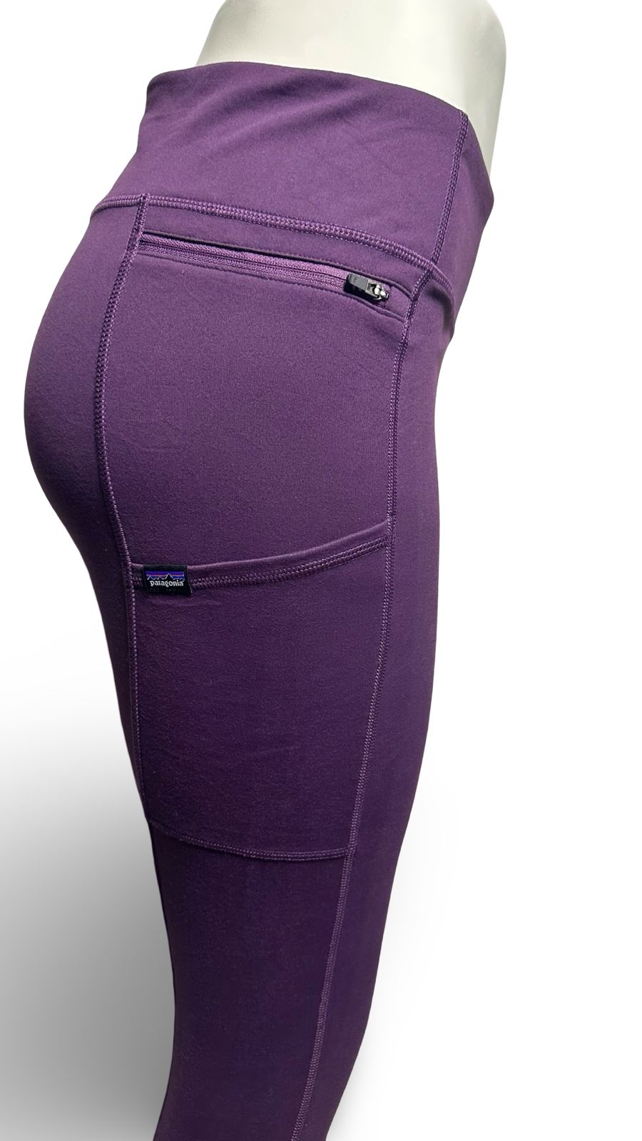 patagonia women's pack out tights slim fit regular rise plum purple
