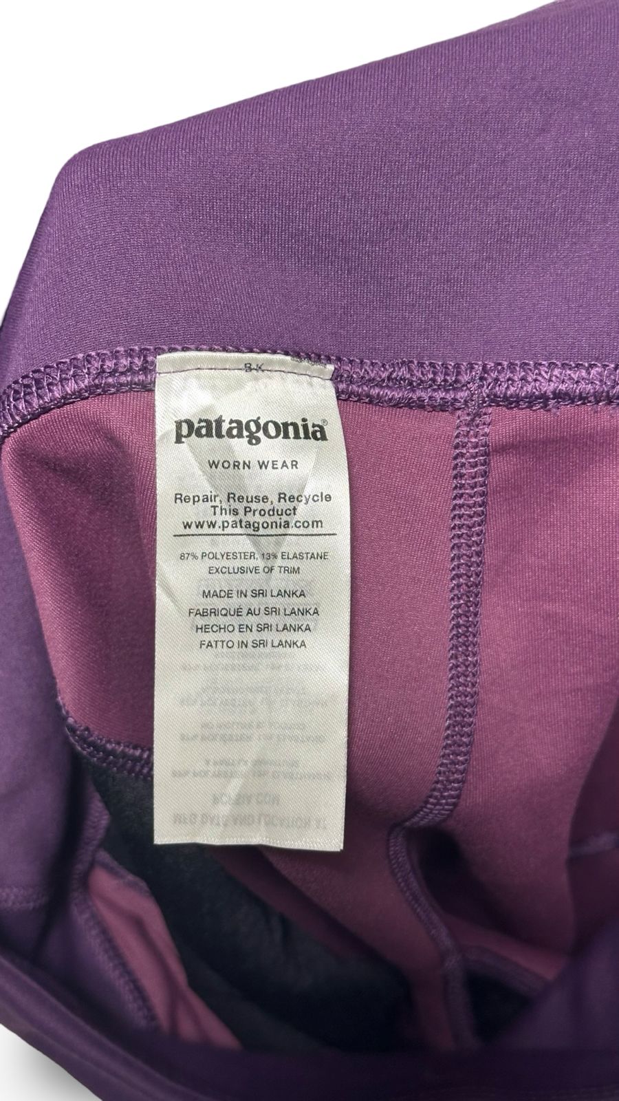 patagonia women's pack out tights slim fit regular rise plum purple