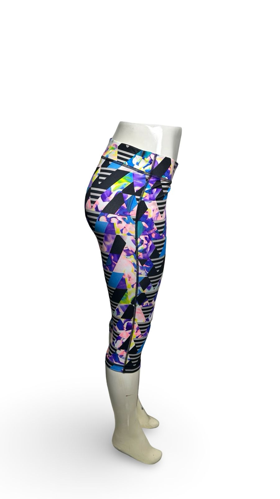 Fila Performance Pants Woman Athletic Running Crop Abstract Colorful